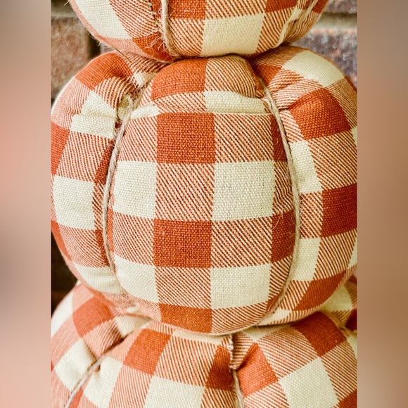 *Orange Buffalo Check Stuffed Pumpkin Stack - Picture 3 of 13